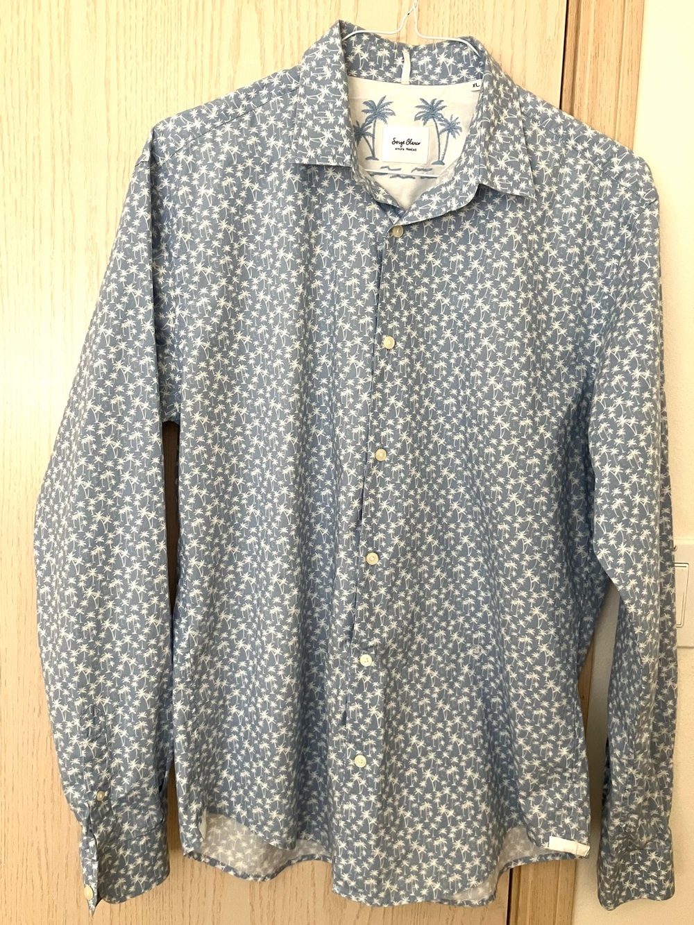 Serge Blanco Athlete Français Blue & White Cotton Shirt